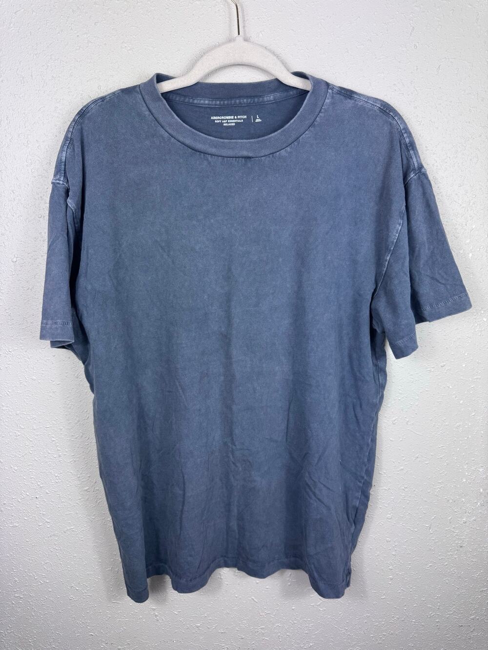 Abercrombie & Fitch Men's Soft Essentials Relaxed Tee Vintage Slate Wash Size L